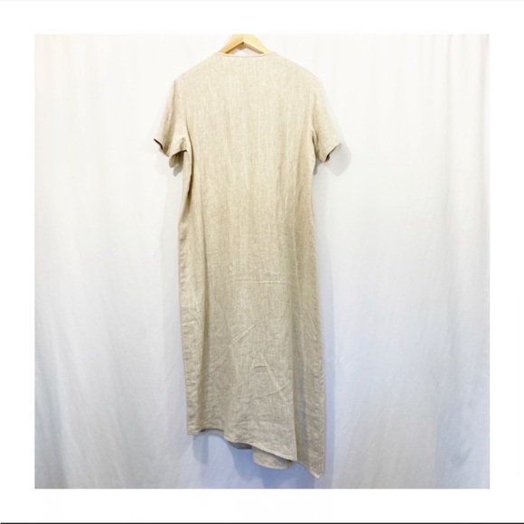 Elegant Beige Linen Dress - Picture 7 of 12